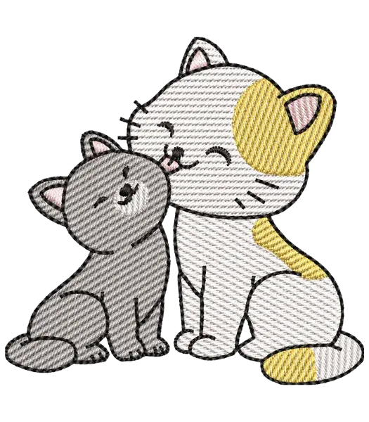 Matriz de Bordado Gatos Fofos